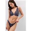 Intimissimi Brasiliana Stile Anni '80 Fanciful Flowers Blu