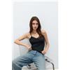 Intimissimi Top In Modal E Pizzo Pretty Flowers Nero