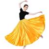 Leemiman Gonna lunga da donna in raso brillante a 360 gradi, per danza del ventre, per pratica, Giallo, L
