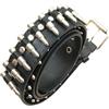 LIFKOME Cintura Maschile Nera in Pelle Artificiale Stile Punk Fibbia a Cricchetto Resistente alla Corrosione e Uscite