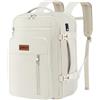 YOKGO Zaino da Viaggio Easyjet 45x36x20 Bagaglio a Mano | Easy jet Zaini Cabina,Borsa Aereo Porta PC Laptop 15.6 Per Donna,Uomo,Trekking e Lavoro.Travel Backpack Bianco