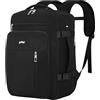 YOKGO Zaino da Viaggio Easyjet 45x36x20 Bagaglio a Mano | Easy jet Zaini Cabina,Borsa Aereo Porta PC Laptop 15.6 Per Donna,Uomo,Trekking e Lavoro.Travel Backpack Nero