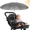 STYNGARD Ombrellino Parasole Passeggino con Protezione Anti UV 50+ / 70 cm di diametro con bordo - Ombrellino Per Passeggino con supporto universale flessibile Modello ROMA