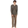 TRAMAS+ Pigiama da Uomo con Bottoni, Maniche Lunghe e Pantaloni Lunghi, per Tutte Le Stagioni, Set di Abbigliamento da Dormire - XL, Perle Marengo