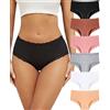 ALL OF ME Mutande Donna Cotone Slip Donna Vita Alta Mutande Brasiliana Pizzo Cotone Confortevole Set da 6 Pezzi S-XXL