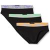 Emporio Armani Stretch Cotton Bold Monogram 3-Pack Brief, Slip Uomo, Multicolore (Black-Black-Black), S