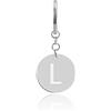GD GOOD.designs Gd. GOOD.designs EST. 2015 Portachiavi a forma di lettera con scritta della spesa, ciondolo personalizzato con incisione in acciaio inox e argento, per tutti i carrelli della spesa, Lettera L