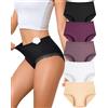 Sth Big Mutande Donna Cotone Vita Alta Slip Cotone Vita Alta con Decorazione in Pizzo Intimo Donna Comodo e Morbido Mutandine Elastiche Set Multipack (XL)