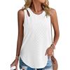 Gyabnw Maglietta Canotta da Donna Jacquard Cavo T-Shirt Senza Maniche Girocollo Taglio della Spalla Lavorata Canottiera a Maglia Elegante Unita Camicetta Tank Top Moda Casual