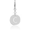 GD GOOD.designs Portachiavi a forma di lettera con scritta della spesa, 23 mm, ciondolo personalizzato con incisione, chip per auto in acciaio inox e argento