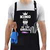 flintronic Grembiule Barbecue, Nero Regolabile con 3 Tasche, Impermeabile, Uomo da Cucina, Regali per la Festa del Papa, Natale, Compleanno