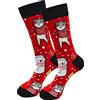 PUTUO Calze Fantasia Uomo Calzini Natale: Calzini Divertenti di Cotone Uomo Calze Lunghe Invernali Termici Colorate, 39-45, 1 paia
