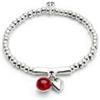 Uno de 50 Bracciale perline placcate in argento sterling e vetro di Murano rosso e cuore