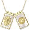 MONTTELIER Scapolare Vergine Miracolosa e Sacro Cuore di Gesù - Medaglie Vergine Maria - Collana Donna Scapolare - Ciondolo Vergine Maria - Regali Originali per Donna, Estandar, Ottone, Nessuna pietra