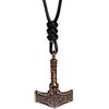 ForFox Collana con ciondolo martello di thor Mjolnir vichingo in argento sterling 925 per uomo donna ciondolo di protezione amuleto con bussola vegvisir gioielli norreni cordone nero