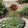 yeeplo Set di decorazioni da giardino in ruggine per decorazione da giardino arrugginita, in acciaio corten, decorazione da giardino in metallo arrugginito, fiore di papavero, spina per aiuole, spina da