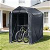 Monucep 187 x 165 x 100 cm, resistente alle intemperie, telo in polietilene da 160 g, tenda da garage con telaio in acciaio zincato, protezione UV e porta con cerniera, per 2 biciclette, attrezzi da