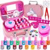 Lubibi Set di smalti per bambini, non tossico, facile da rimuovere e ad asciugatura rapida, a base d'acqua, per nail art e ragazze, regalo di compleanno per ragazze 3+