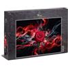 Ulmer Puzzleschmiede Puzzle 1000 pezzi di rosa-braci - rosa rossa al centro di fumo e piste di luce - sensuale motivo artistico per romanticismo ed eleganza - regalo per adulti - qualità Made in Germany