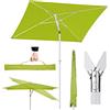 Sekey Ombrellone Parasole, 180 × 125cm, per Giardino, terrazza, Protezione Solare UPF50+, Rettangolare-Verde