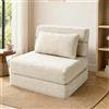 ANONER Divano Letto Pieghevole 4 in 1 1 Posto, Bianco sporco