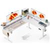 WALKINGDESK Scrivania ad angolo Elettrica con 5 Cassettoni, 190 x 155 cm Tavolo Regolabile in Altezza a L, Bureau per computer con memory di 4 Altezze, Bianco