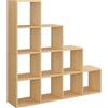 VASAGLE Libreria a 10 Cubi, Scaffale con Scomparti Aperti, Organizzatore per Decorazioni, Cernici per Foto, Piante, Soggiorno Camera da Letto Studio, 29 x 129,5 x 129,5 cm, Beige Rovere LBC010Y01