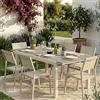 Decor Space Tavolo allungabile Santorini in alluminio Tortora e Polywood dogato per esterno 180/240x100 cm (Tavolo + 6 Sedie)
