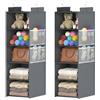 ALLTIDYUP Organizer da appendere per armadio, extra profondo, confezione da 2 (grigio, 5 ripiani)