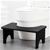 GAOUTO Sgabello WC in legno di bambù, per bambini, adulti, sgabello WC Squatty Potty, sgabello per WC con capacità di carico 300 kg, sgabello per migliorare i movimenti intestinali (nero)
