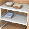BOYIFEIJIE Organizer impilabile per armadio, sistema di scaffali regolabile senza fori, struttura in metallo bianco per armadio e cucina, salvaspazio per bagno e appartamento