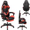 A.M.C. Sedia da Gaming Reclinabile, Poltrona Ufficio girevole, con rotelle, ergonomica, poggiatesta e cuscino lombare, Portata: 125kg (ROSSO)