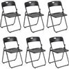 Fenix Home Set 6 Sedie Pieghevoli Salvaspazio in Acciaio e PVC, Sedia da Ufficio Cucina Sala Ospiti, Impermeabile e Antipolvere, Ideale per Esterno Campeggio Eventi, Portata 120 kg, Nero Opaco
