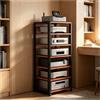 Generic Supporto multimediale video Mensola AV HiFi regolabile a 7 livelli con ruote universali, rack audio mobile for soggiorno, camera da letto, studio(Teak color)