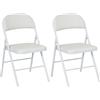 HOMCOM - Set di 2 sedie pieghevoli portatili, per interni con cuscino rivestito in plastica e telaio in acciaio, dimensioni 45 x 46 x 78 cm, colore: Bianco