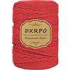DXRPO Filo di Macramé 3 mm x 300 m, filo di cotone naturale, corda, utilizzato come arazzo da parete, sospensione di fiori, fai da te, artigianato, pianta, decorazione bohemien, rosso