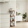 LANTUS Libreria Scaffale angolare per soggiorno, camera da letto, cucina, rustico, scaffale autoportante, 30 x 30 x 92 cm, 4 strati (tipo B)