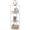 LANTUS Libreria Scaffale angolare per soggiorno, camera da letto, cucina, rustico, scaffale autoportante, 30 x 30 x 92 cm, 4 strati (tipo C)