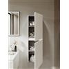 BRIDGE BENO Mobile alto da bagno con ripiani regolabili, anta con chiusura ammortizzata, frontale scanalato, montabile a sinistra o destra, 35x110x25 cm, Bianco Opaco
