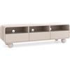 3E 3xE living.com Mobile TV in cashmere con ripiani e ante - Design moderno, gambe a sfera, 160 x 44 x 39 cm