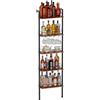 Yorbay 5 Piani Portabottiglie da Terra a LED: Stile Industriale con Portabicchieri e Ringhiera - Supporto Stretto con Montaggio a Parete per Cucina Sala da Pranzo Bar