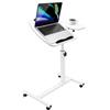 Quarteen Scrivania per computer portatile, regolabile in altezza, con ruote inclinabili a 360°, per letto, divano, ufficio, soggiorno, colore bianco, 60 x 40 cm