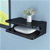 WIKLMOTH Staffa a parete per TV box, modem, decoder via cavo, lettore DVD, per router WiFi, lettore PS4, dispositivo di streaming, montaggio a parete, colore nero