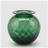 EDG - Enzo de Gasperi Vaso da Interno Rotondo Effetto martellato in Vetro Lucido Verde Opium, Porta Fiori o Piante D25xH24 cm
