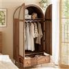 Kelodan Armadio con cassetti, ante in legno con rivestimento in lino, ampio spazio di archiviazione, armadio per camera da letto, moderna soluzione di archiviazione