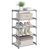 WOLTU Scarpiera, Porta Scarpe a 5 Livelli, Scaffale Stretto per Corridoio, Soggiorno, Corridoio, Struttura in Metallo, Ripiani Compatti e Rimovibili, 42 x 30 x 71 cm, Grigio