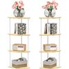 HUOLE Librerie girevoli, librerie per bambini, libreria ad angolo, scaffale autoportante, multifunzionale in legno, per camera da letto, soggiorno, ufficio, 30 x 30 x 92 cm, 4 strati (tipo A)