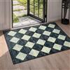 Lahome Tappeto marocchino a traliccio - 5 x 7,6 cm, con stampa a scacchi neri, tappeto da ingresso antiscivolo, resistente alle macchie, per interni, moderno, morbido, per porta d'ingresso, bagno,