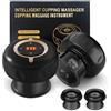 AURIVEE Set da 2 Coppette Elettriche per Massaggio Cupping Senza Fili - Calore & Luce Rossa - 12 Livelli di Suzione & 12 Livelli di Calore - Ideale per Schiena, Collo e Gambe - Massaggiatore Portatile