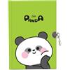 Cartomania Diario segreto con lucchetto stay noted,Tema panda, Verde, Scatola regalo inclusa, Per bambini e bambine, Idea regalo